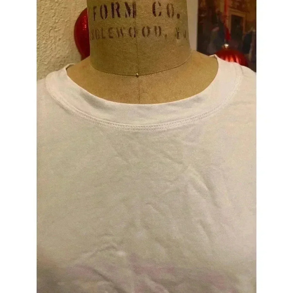 iGENJUN White Crew Neck Rolled Sleeves Pleated Hem Top NWT Size XL - Picture 2 of 9